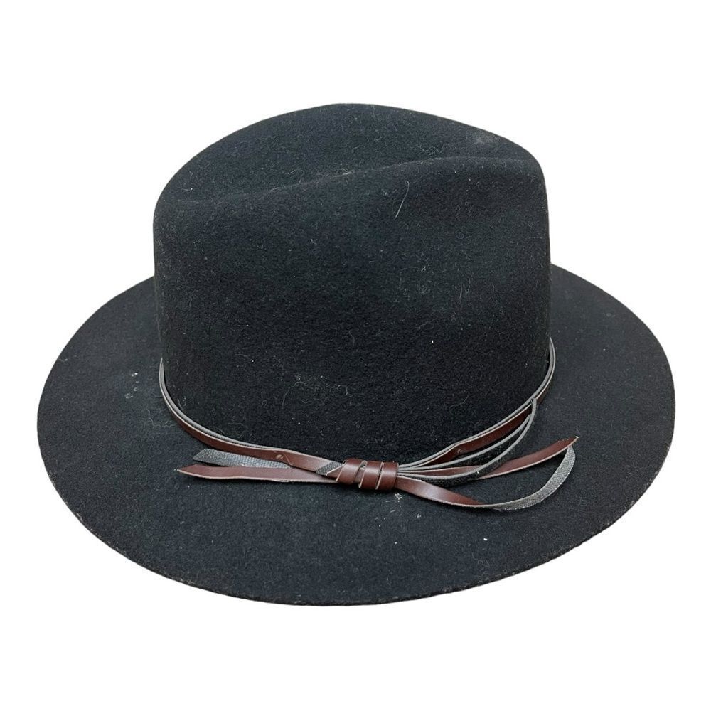 San Diego Hat Company Black Fedora Wool Felt Hat with Bow Trim One Size Classic